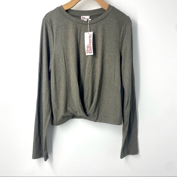 The Elements Tops - The Elements twist front ribbed long sleeved top NWT M